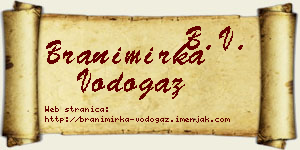 Branimirka Vodogaz vizit kartica